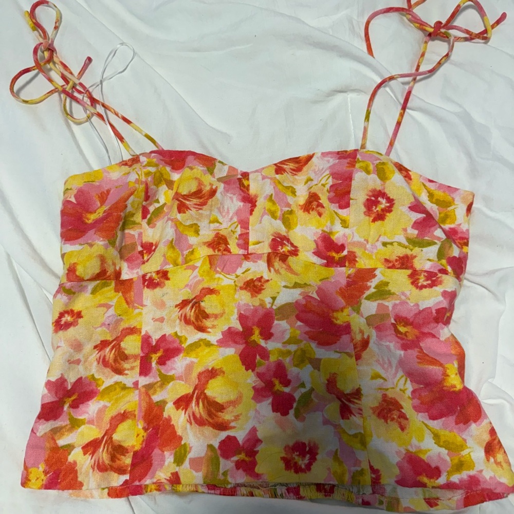 Old Navy Floral Tank Top - Pink, Yellow, Orange